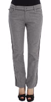 Gray Cotton Straight Fit Casual Pants 1