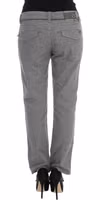 Gray Cotton Straight Fit Casual Pants 3