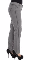 Gray Cotton Straight Fit Casual Pants 4