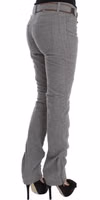 Gray Cotton Slim Fit Casual Bootcut Pants 4