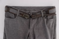 Gray Cotton Slim Fit Casual Bootcut Pants 5