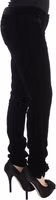 Black Viscose Blend Velvet Slim Fit Pants 4