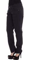 Blue Cotton Blend Casual Fit Pants 2
