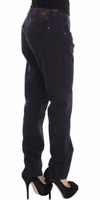 Blue Cotton Blend Casual Fit Pants 4