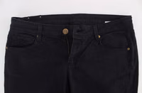 Blue Cotton Blend Casual Fit Pants 5