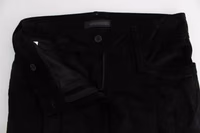 Black Velvet Cotton Capri Bootcut Pants 5