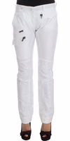 White Nylon Padded Slim Fit Cargo Pants 1