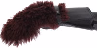 Black Leather Bordeaux Shearling Gloves 2