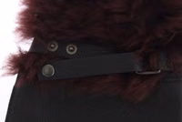 Black Leather Bordeaux Shearling Gloves 4