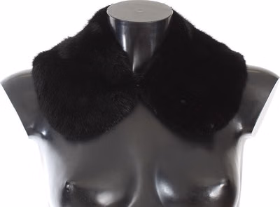 Black Mink Fur Shoulder Collar Scarf