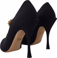 Black Socks Stretch Crystal Pumps Shoes 2