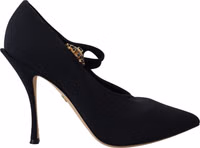 Black Socks Stretch Crystal Pumps Shoes 4