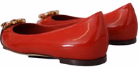 Red Leather Crystals Loafers Flats Shoes 2