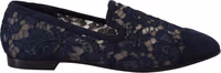 Blue Floral Lace Slip Ons Loafers Flats Shoes 4