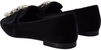 Black Velvet Crystals Loafers Flats Shoes 5