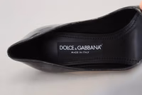 Black Leather Heels Pumps Plastic Wrapped Shoes 3