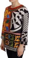 Multicolor Printed Baroque Loose Long Sleeve 1