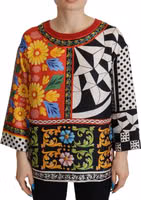 Multicolor Printed Baroque Loose Long Sleeve 5