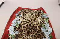 Multicolor Leopard Flora Printed Mid Waist Trouser Pants 5