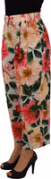 Multicolor Flora Printed High Waist Cropped Trouser Pants 1