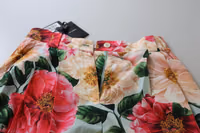 Multicolor Flora Printed High Waist Cropped Trouser Pants 4