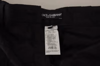 Black Brocade Cropped High Waist Pants 4