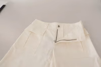 White High Waist Tapered Women Cotton Pants 4
