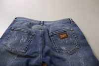 Blue Washed Cotton Skinny Low Waist Denim Jeans 4