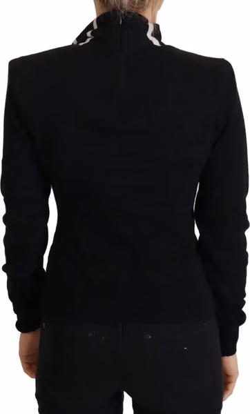 Black Cashmere Turtleneck Pullover Sweater