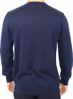 Blue Wool Blend V-neck Pullover Sweater 3