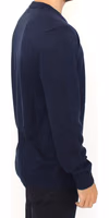 Blue Wool Blend V-neck Pullover Sweater 4