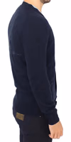 Blue Wool Cashmere Cardigan Pullover Sweater 4