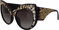 Black Gold Sequin Butterfly Polarized DG4326 Sunglasses 1