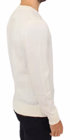 Off White Wool Blend V-neck Pullover Sweater 3