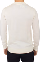 Off White Wool Blend V-neck Pullover Sweater 4