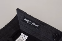 Gray Checked Cargo Trousers Stretch Pants 5