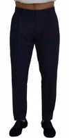 Blue Cotton Slim Trousers Chinos Pants 2