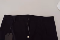 Blue Stretch Cotton Slim Trousers Chinos Pants 4
