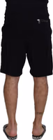 Black Cotton Bermuda Cargo Shorts 1