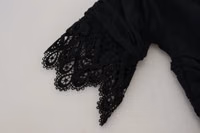 Black Sheath Midi Bodycon Lace Silk Dress 5