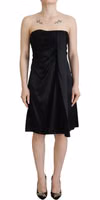 Black Silk Shift Short Mini Party Dress 1