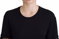 Black T-shirt Blouse Tassle Cotton Blouse 2