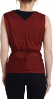 Bordeaux Silk Stretch Top Vest Blouse 1