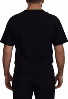 Black Cotton Embroidered Crewneck T-shirt 2