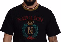 Black Cotton Embroidered Crewneck T-shirt 3