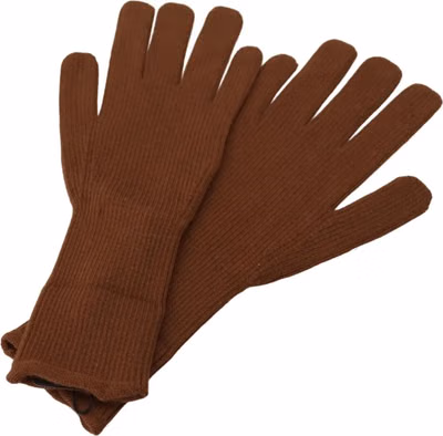 Brown Cashmere Knitted Hands Mitten Mens Gloves