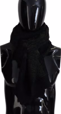 Black Green Knitted Men Neck Wrap Shawl Scarf