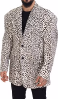 White Leopard Single Breasted Coat Blazer 2