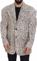 White Leopard Single Breasted Coat Blazer 5