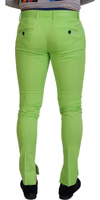 Light Green Cotton Skinny Men Trousers Pants 2